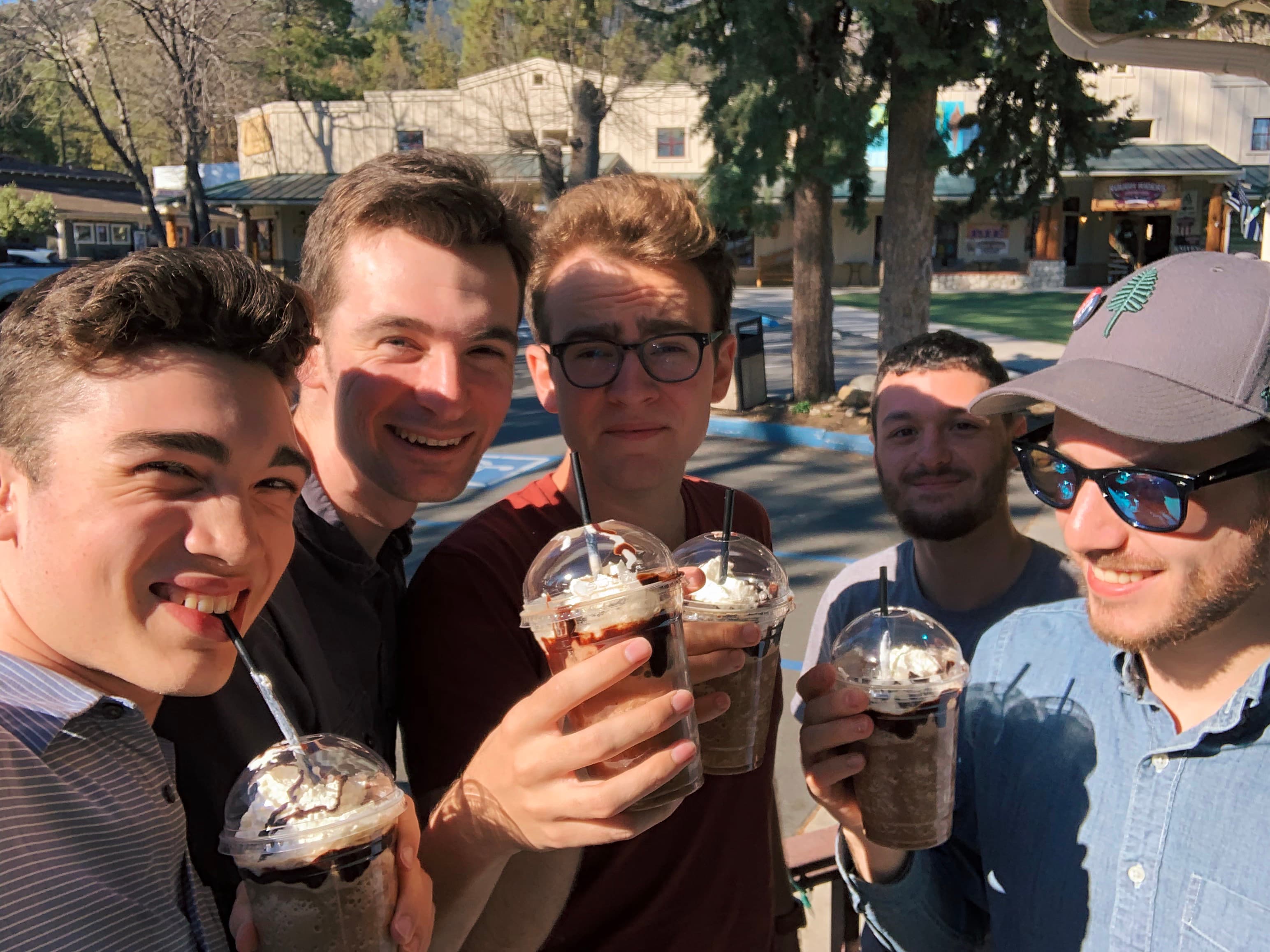 Hack Club team at a café in Idyllwild